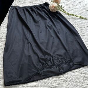 Vintage made in USA Black Half Slip